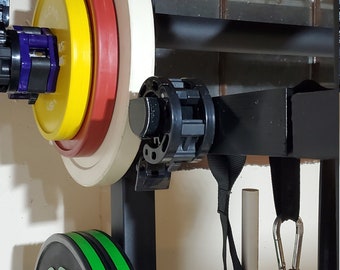 Multi Resistance band barbell collar and more rack cage squat storage