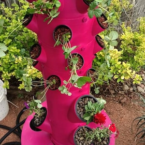 3D print files Large Hydroponics tower 8in(210mm) diam customizable 4&quot; or 2&quot; net pots Modular aquaponics