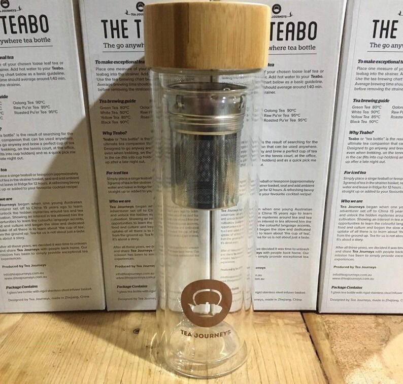 350 ML Double Wall Glass Tea Infuser Bottle 3 FREE Tea Etsy