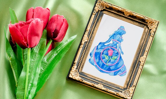 Disney Belle Picture Disney Belle Print Belle Silhouette Etsy