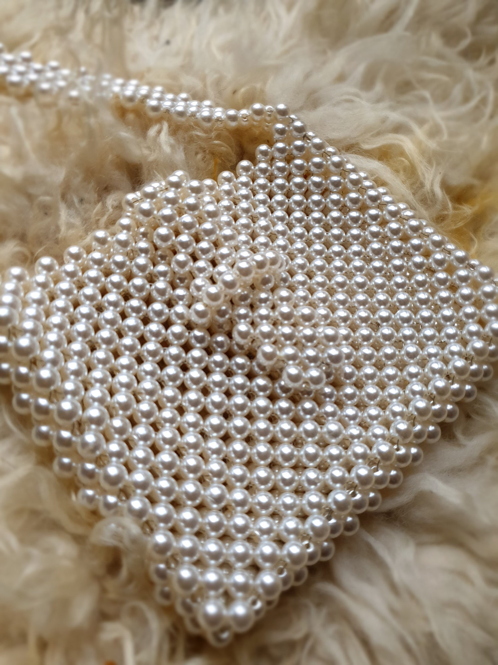 Pearl Beaded Bag Vintage Faux Pearl Shoulder Bag Pearl Etsy