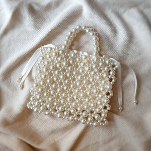 Pearl Beaded Bag, Pearl Wedding Bag Handbag Shoulder Bag, Pearl Purse ...