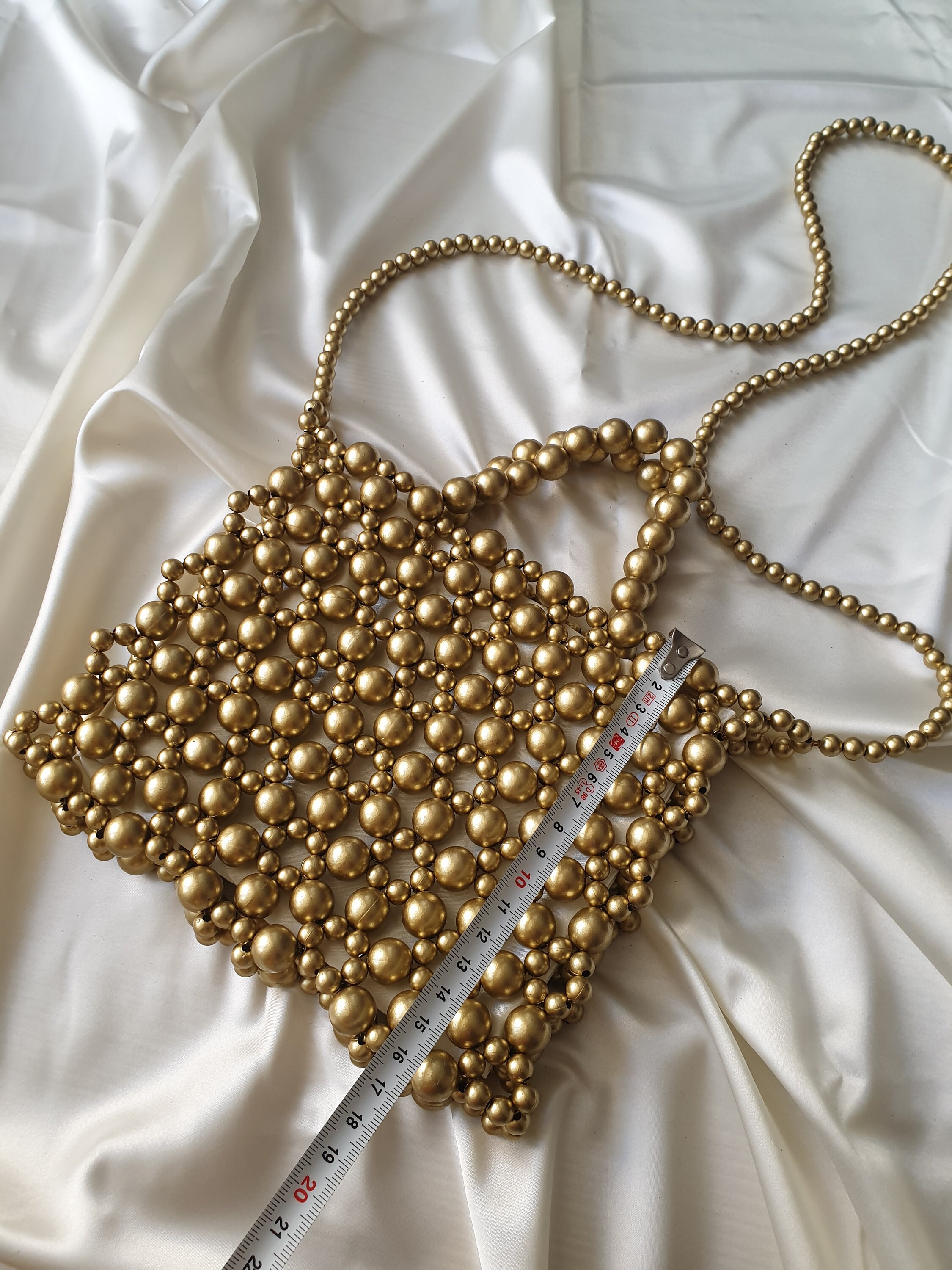 Gold Beaded Bag Beaded Handbag Shoulder Bag Gold Purse Gold - Etsy