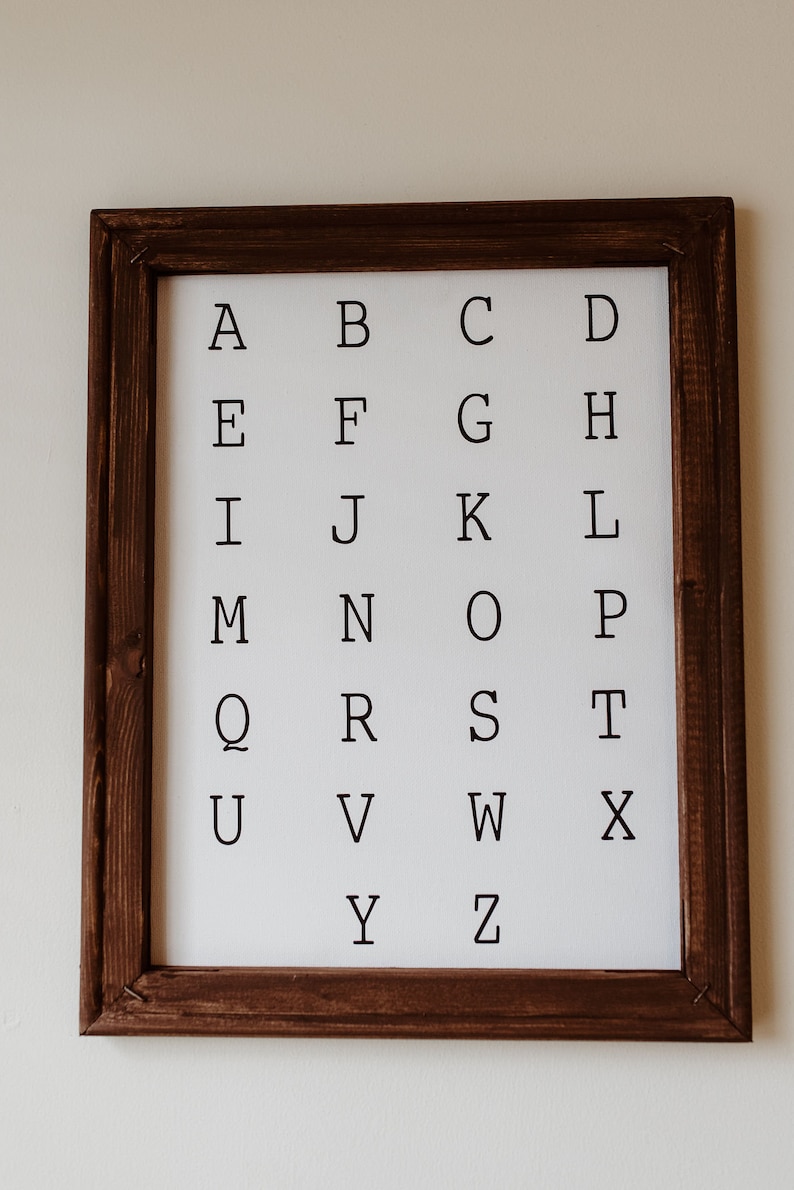 Alphabet canvas signs nursery wall decor learning letters signs playroom decor home school decor classroom decor kids room decor