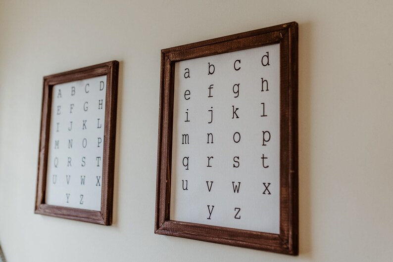 Alphabet canvas signs nursery wall decor learning letters signs playroom decor home school decor classroom decor kids room decor