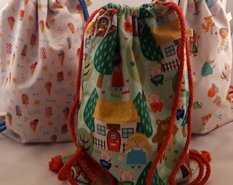 mochilas niño cuerdas,mochilas saco, mochilas niño tela, mochilas, niños, bolsas,