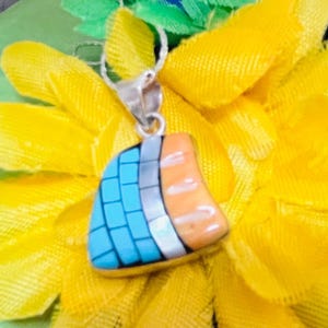 Navajo Sterling Spiny Oyster, Turquoise and Shell Necklace #147 signed