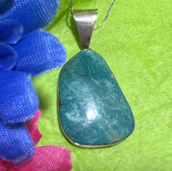 Navajo Sterling Turquoise Necklace #420 SIGNED - image 1