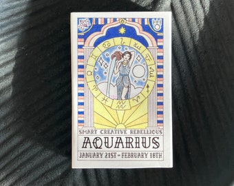 Coincidencias con el signo zodiacal Acuario, pequeño obsequio, relleno de calcetín, regalo de vela, regalo de signo zodiacal, regalo del zodiaco, regalo de Acuario, regalo para ella