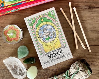 GRANDES coincidencias de signos de estrella del zodíaco de Virgo, signo de estrella de Virgo, signo del zodíaco de Virgo, cerillas grandes, regalo de velas, cerillas de velas, regalo para ella