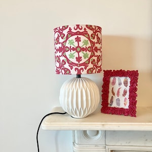 20cm Pink & Green Boho Lampshade, Pink Lampshade, 60s Decor, Table Lampshade, Ceiling Lampshade, Retro Lampshade, Boho Decor, Retro Decor