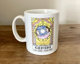 Taza de cerámica con diseño del zodiaco - Géminis / Regalo del signo zodiacal / Géminis