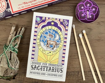 Cerillas grandes para el signo zodiacal Sagitario. Perfectas para velas, incienso, salvia, etc. Pequeño obsequio o para rellenar medias.
