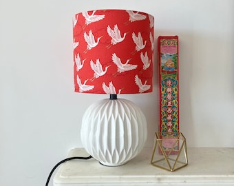 Pantalla de lámpara de grúa roja y dorada de 20 cm, pantalla roja, pantalla de lámpara de mesa, pantalla de estilo chino, regalo de la casa, decoración del hogar, decoración de estilo chino