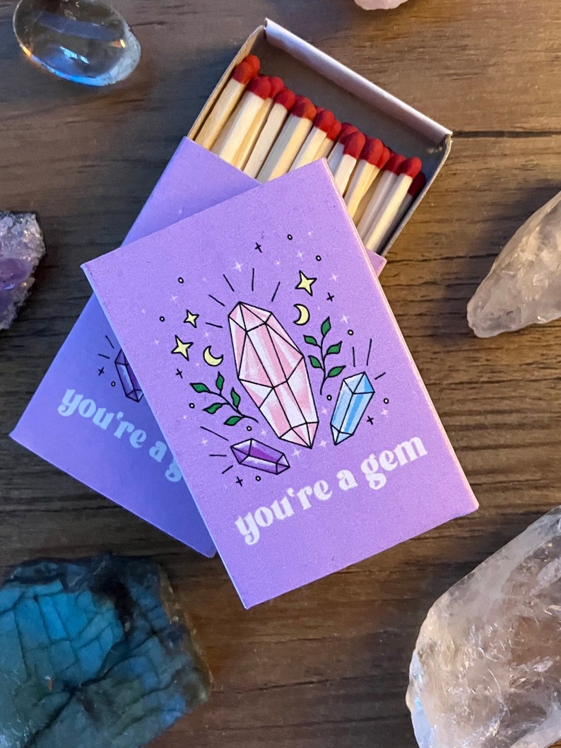 Crystal Gem Matches, 'you're a Gem' Matches, Candle Lighting, Unique