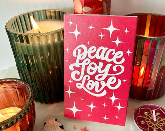 Cerillas grandes de paz, alegría y amor, pequeño regalo de Navidad, relleno de calcetines, cerillas para velas, regalo para el hogar, regalo de mesa, regalo de Navidad, cerillas