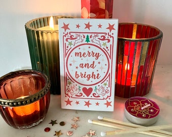 Cerillas grandes alegres y brillantes, relleno para calcetines navideños, regalo pequeño de Navidad, vela de Navidad, cesta de Navidad