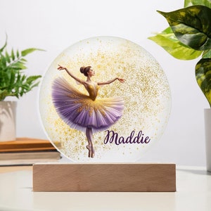 Ballerina Night Light with Name – Personalized LED Ballet Lamp, Perfect Room Decor Gift for Girls and Young Dancers