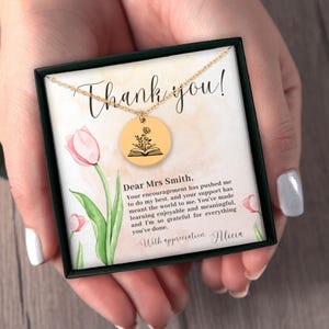 Bloom-Halskette für Lehrer und Erzieher mit Geschenkbox – Personalisieren Sie Ihre Dankesnachricht!