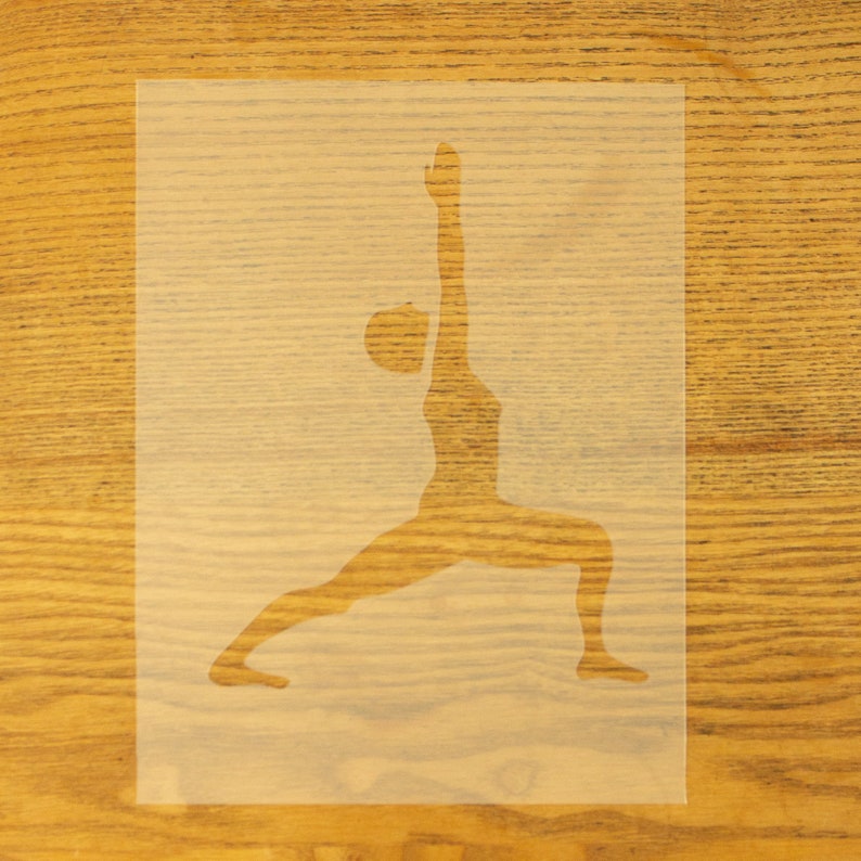 yoga pose wall stencils a5 size etsy