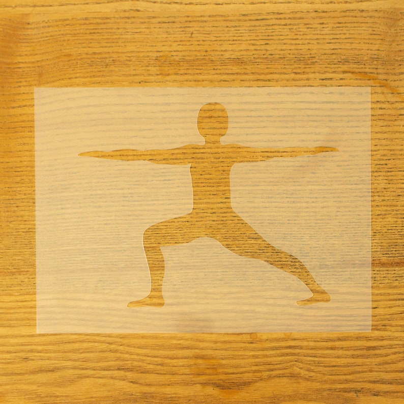 yoga pose wall stencils a5 size etsy