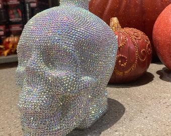 Luxury Crystal Skull Bottle Rhinestone Decor | Bling Skull Vase