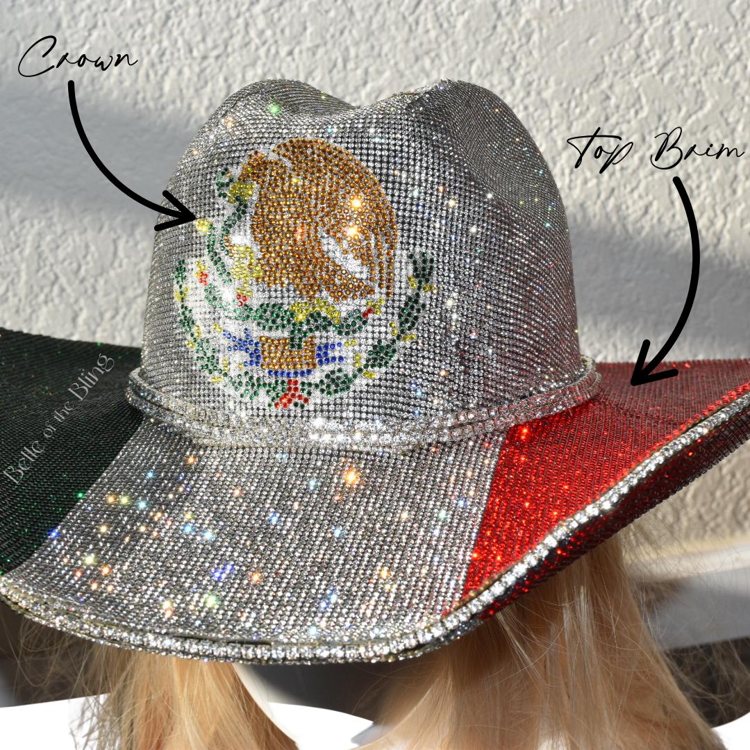 VIVA Mexico-mexican Flag Rhinestone Cowgirl Hat, Country  display picture 3