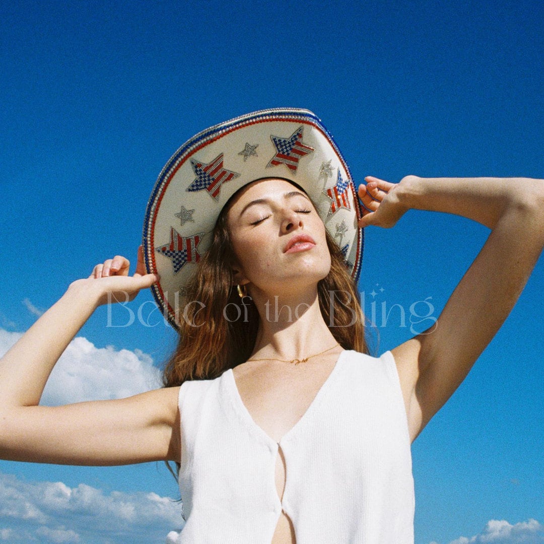 Independence Blues: Fourth of July Cowboy High-Waisted Bikini Top