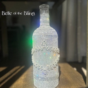Rhinestone Bottle, Bling Centerpiece, Bar Decor, Bridal Decor, Birthday Gift, Bling Bottle, Bling Decanter, Bling Home Decor, Bling vase