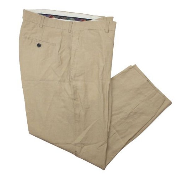 Polo Ralph Lauren Mens 38x28 Brown Flat Front Silk Linen Pants - Etsy