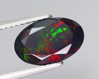 1.95 Cts Extraordinary 3D Harlequin Pattern 100% Natural Welo Black Fire Opal