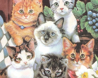 Cute Kittens Paper Serviette For Decoupage Paper Crafts & Journals