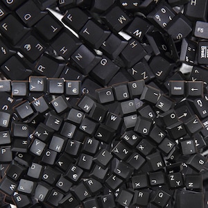 15 Sets of Keyboard Keys Black Grey Raised Base for Crafting