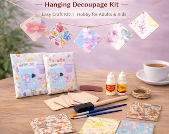 Mini Decoupage Kit | Beginner DIY Coaster Craft | Small Creative Hobby