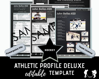 Hockey - Athletic Profile Deluxe Template - TEAM LICENSE
