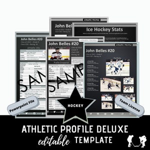 Hockey - Athletic Profile Deluxe Template - TEAM LICENSE