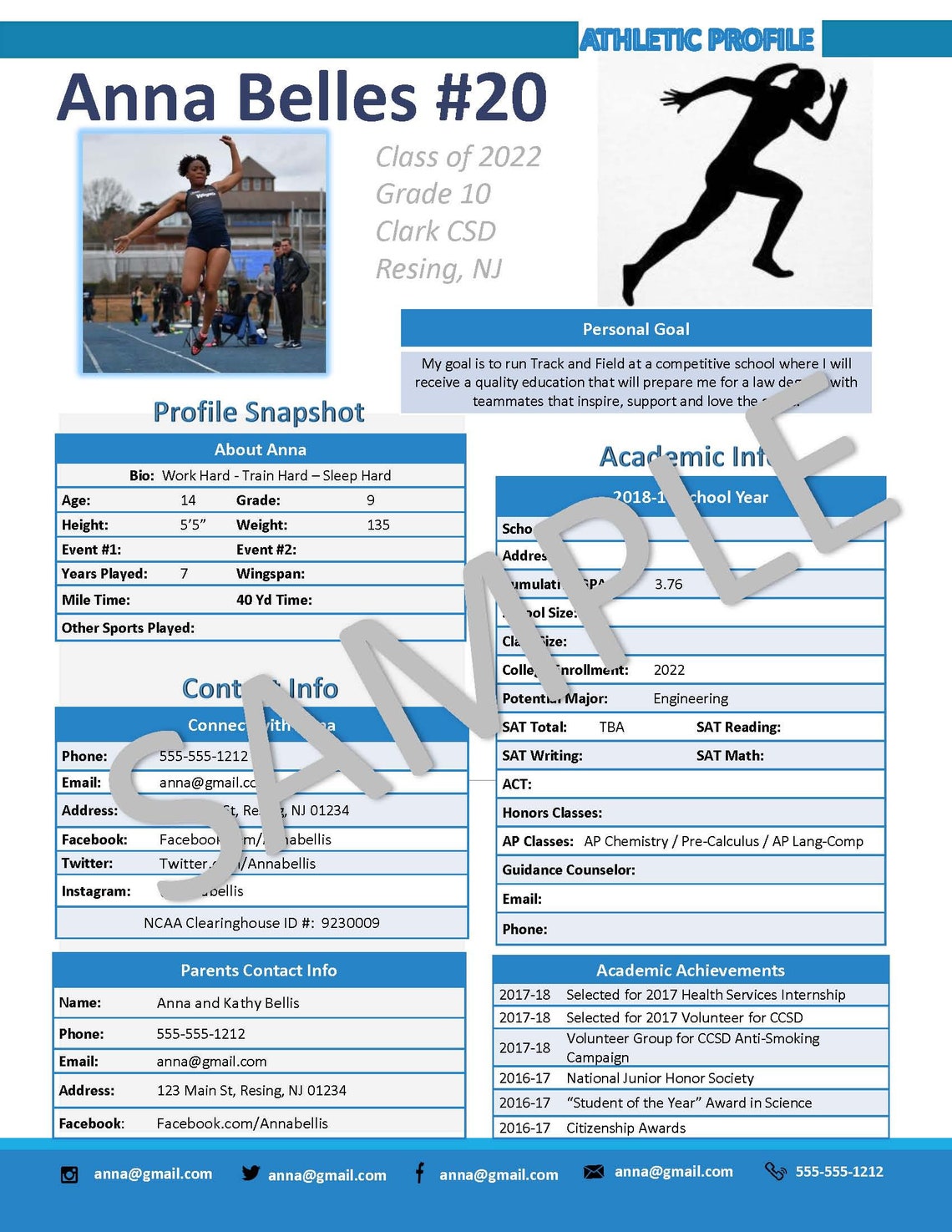Track and Field Athletic Profile Deluxe Template Etsy Track and Field Athletic Profile Deluxe Template Etsy