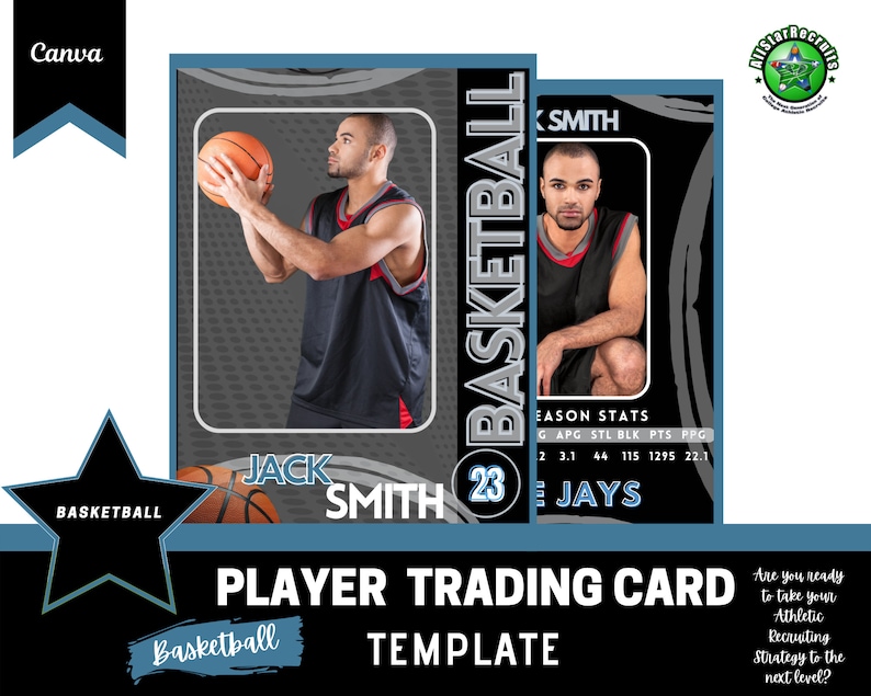 Basketball Trading Card Template 3 X 4 Trading Card Template Canva