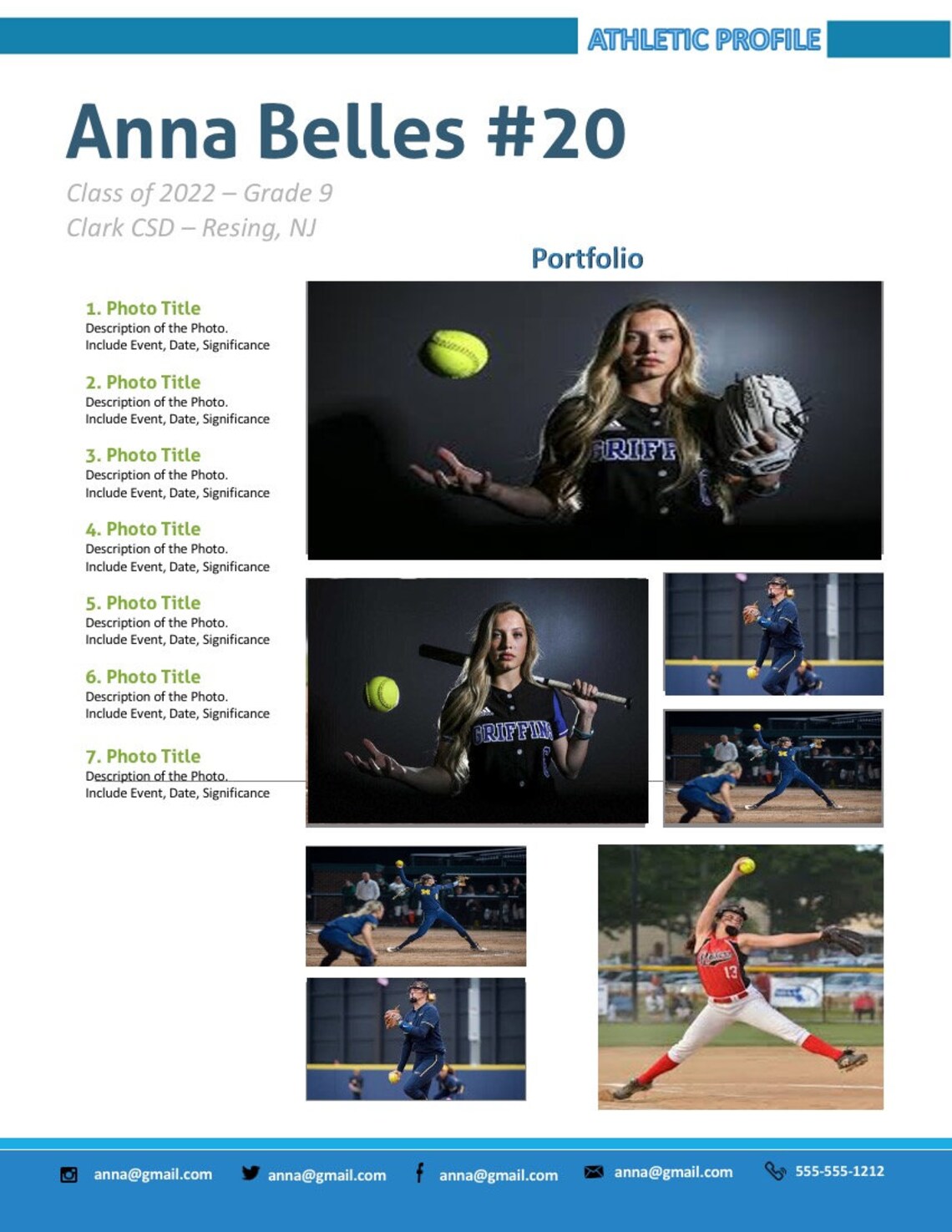 Softball Profile Template