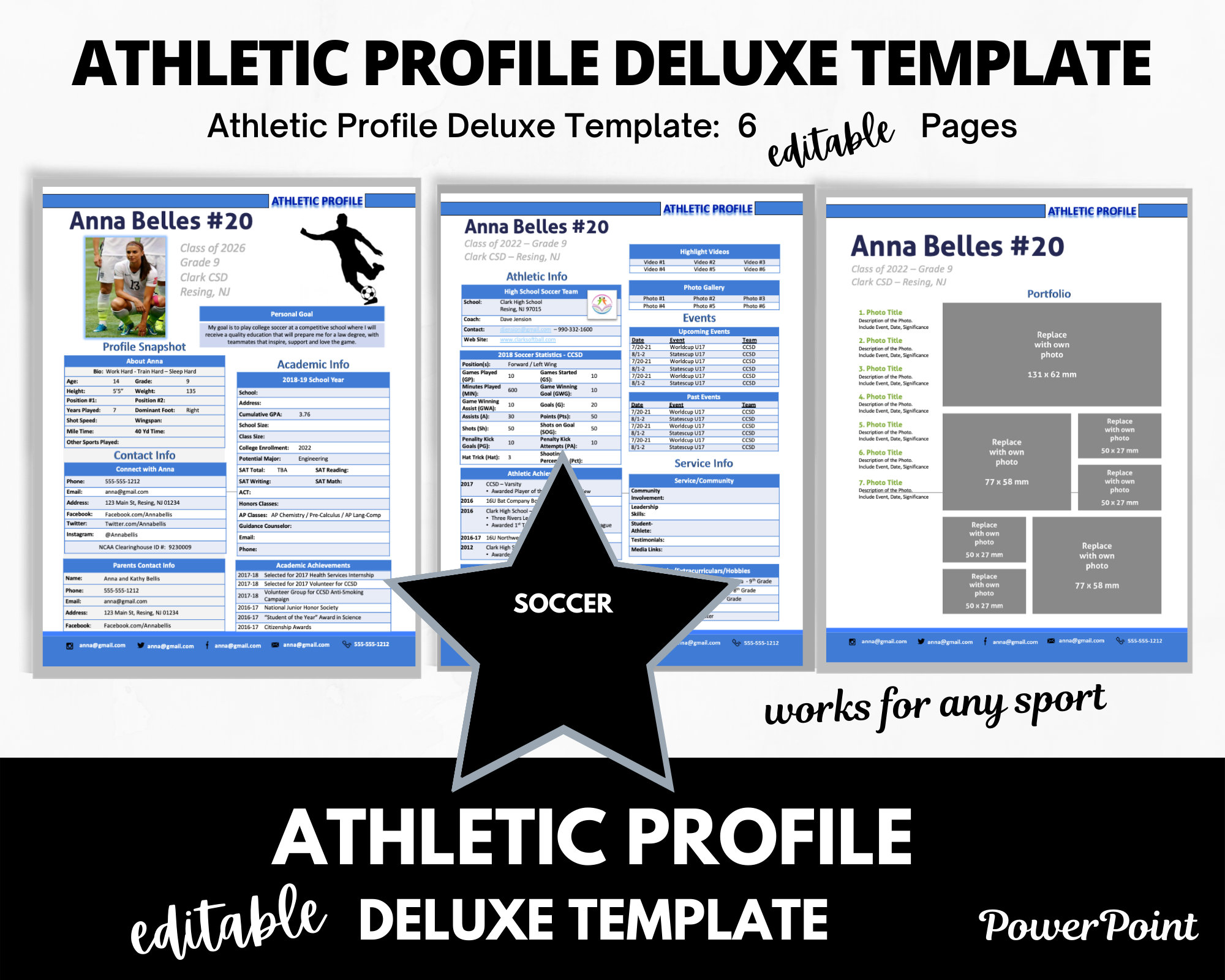 Soccer - Athletic Profile Deluxe Template | the Blues | Powerpoint ...