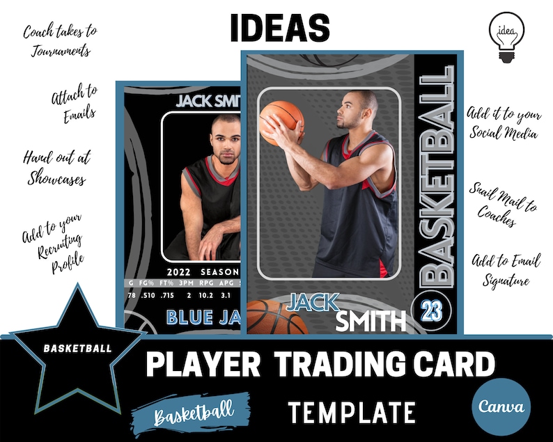 Basketball Trading Card Template 3 X 4 Trading Card Template Canva