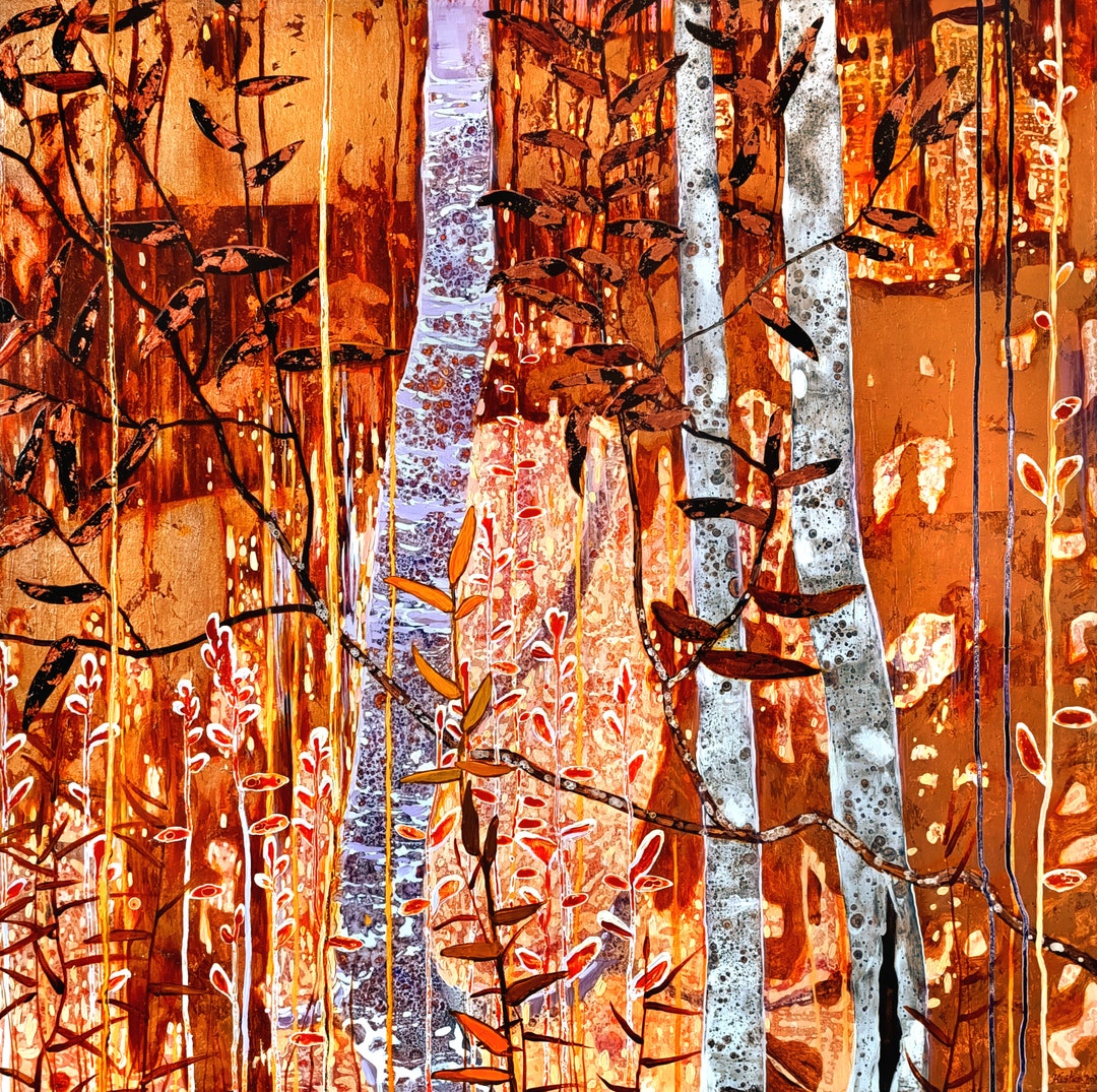 Autumn Forest Original Painting Large Oil on Canvas Fine Art Tree ...
