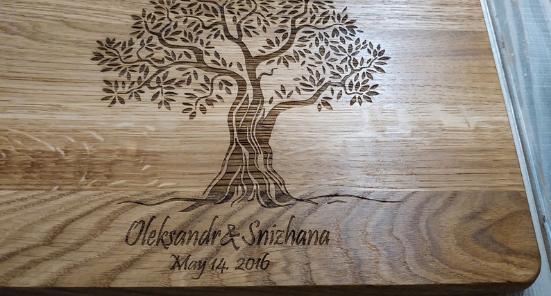 Housewarming Gift Wooden wedding anniversary Engraved cutting board Personalized Cutting Board with Tree Personalized Wedding gift