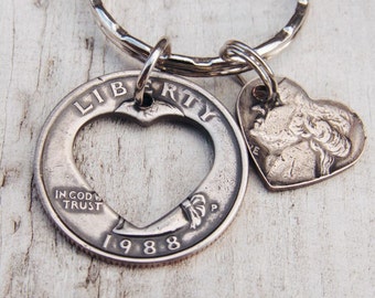 本物の 1 セント硬貨で作られたヴィンテージ 1984 年 USA コイン