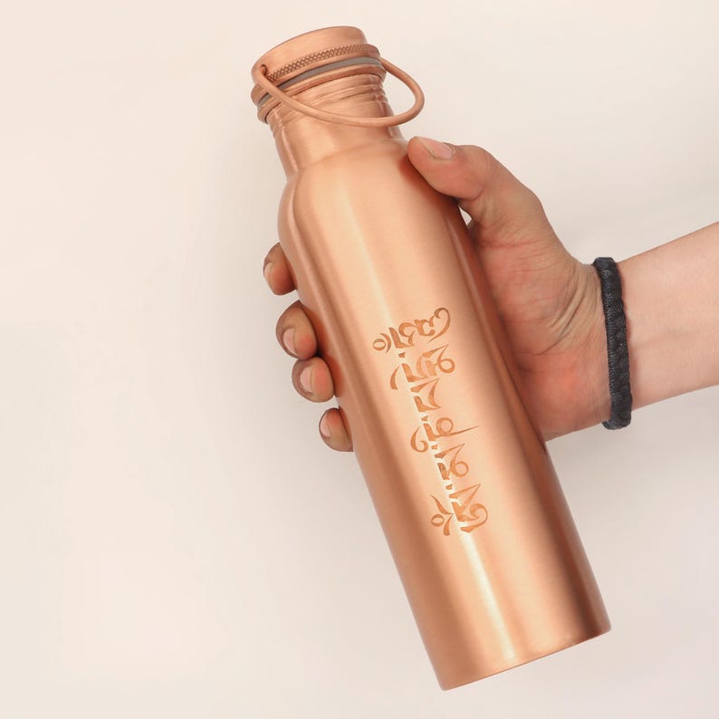 7-Chakra Tamba Copper Water Bottle | 100% Copper | Leak Proof | Durable - Made in India TIBETAN