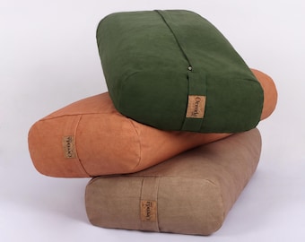 Cojín de yoga de lona de algodón - Solo cubierta rectangular. Se enviará