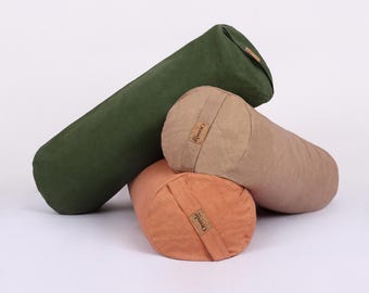 Bolster de yoga de lona de algodón — Redondo (Solo se enviará la funda)