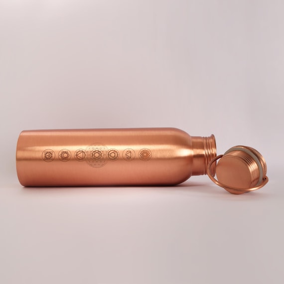 7-Chakra Tamba Copper Water Bottle | 100% Copper | Leak Proof | Durable - Made in India