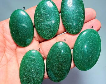 Natural Flat Green Aventurine, Loose Cabochon , Jewellery Making Aventurine Gemstone Green Aventurine gemstone
