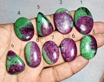 Glorieuze robijn zoisiet cabochon, robijn in zoisiet, robijn robijn zoisiet sieraden, natuurlijke robijn zoisiet edelsteen